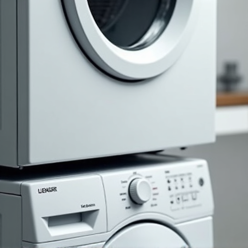 Stacked Dryer Repair and Installation in Elk Grove. A technician skillfully attending to a stacked dryer unit, showcasing expertise in compact laundry solutions for Elk Grove households.