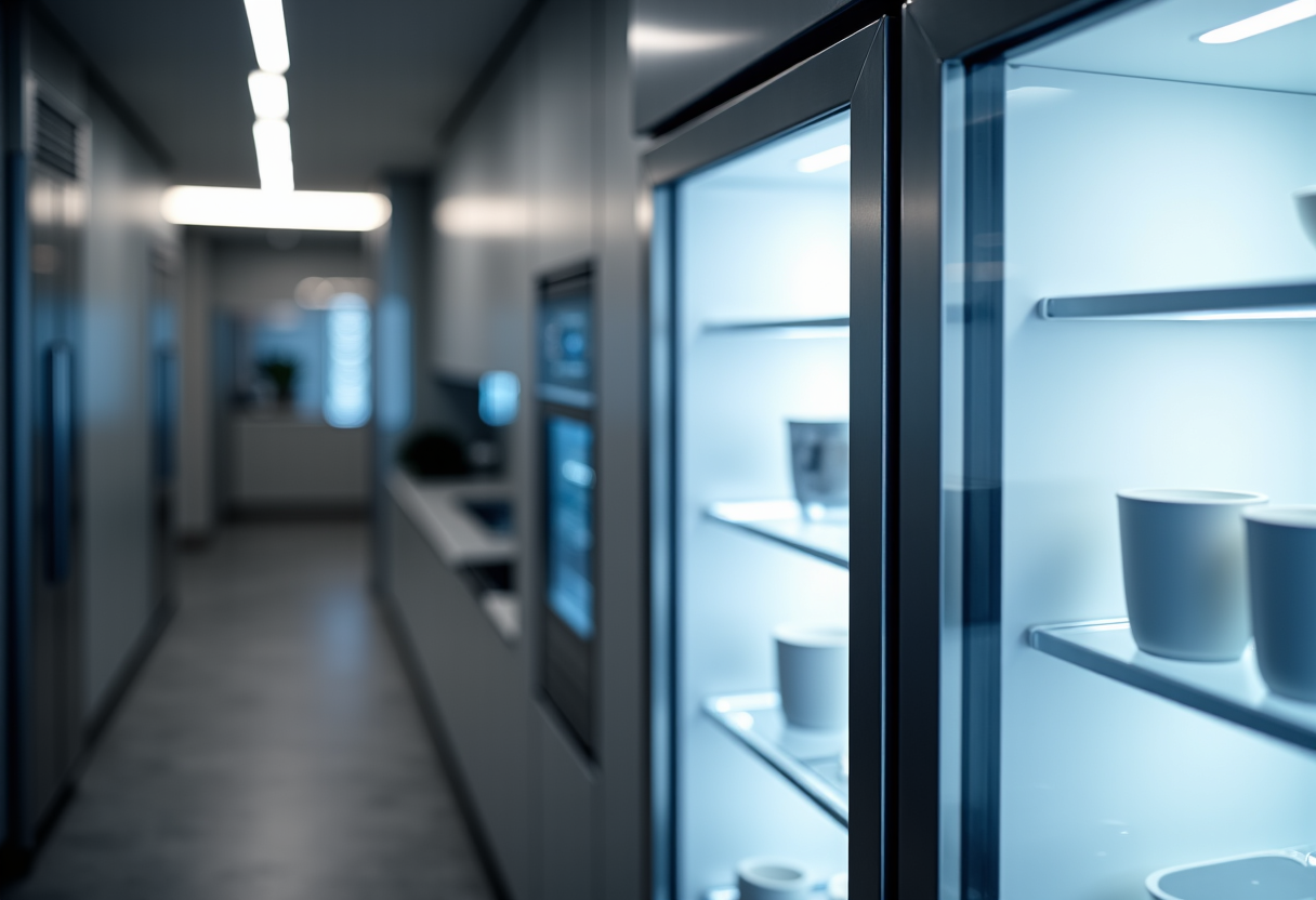 Sub-Zero Refrigerator showing internal components being serviced