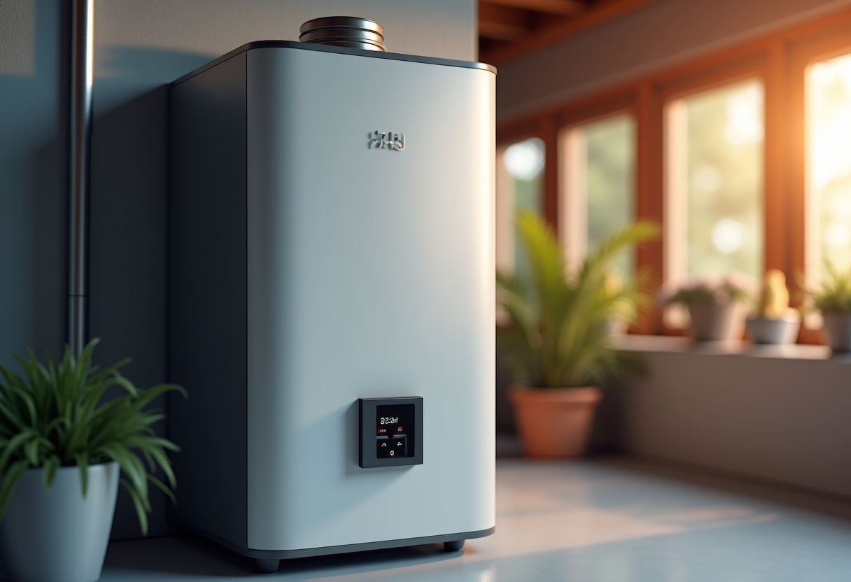 An expert technician servicing a tankless water heater unit in Elk Grove.