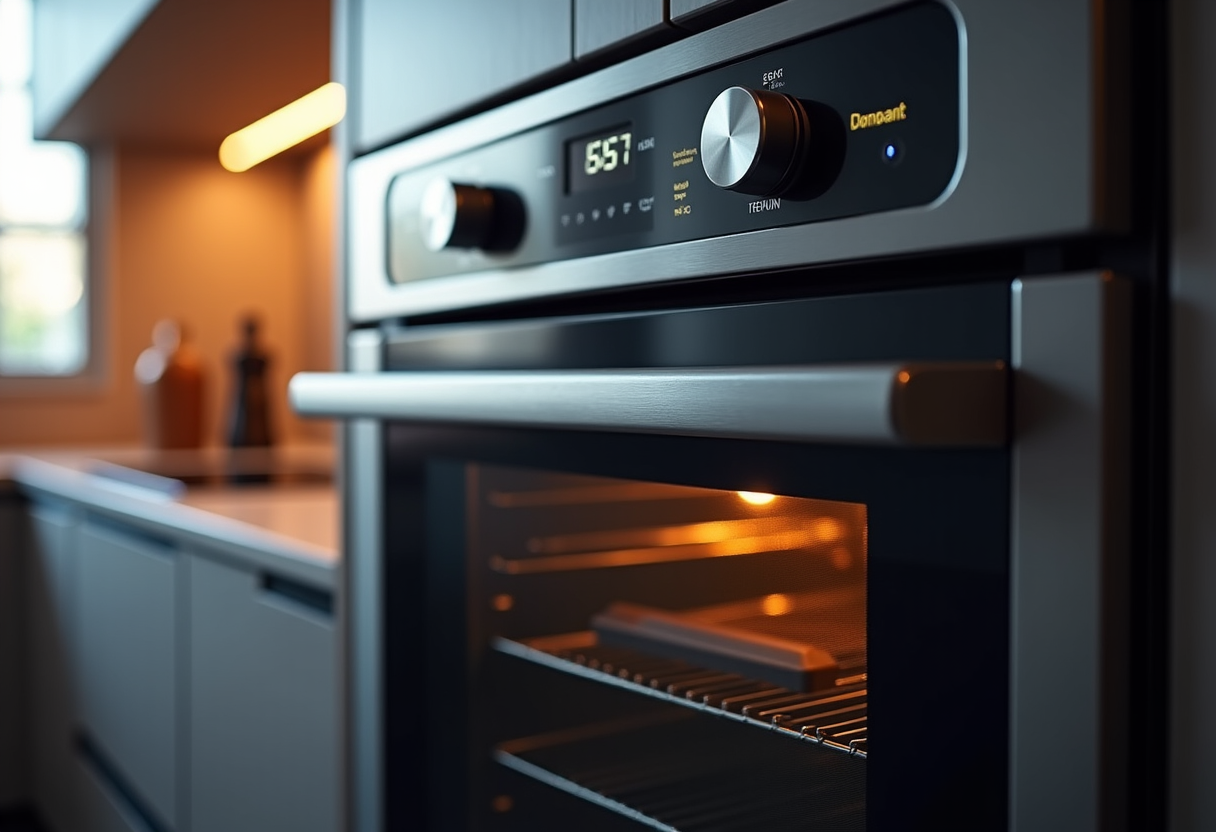 Expert technician inspecting a Thermador range