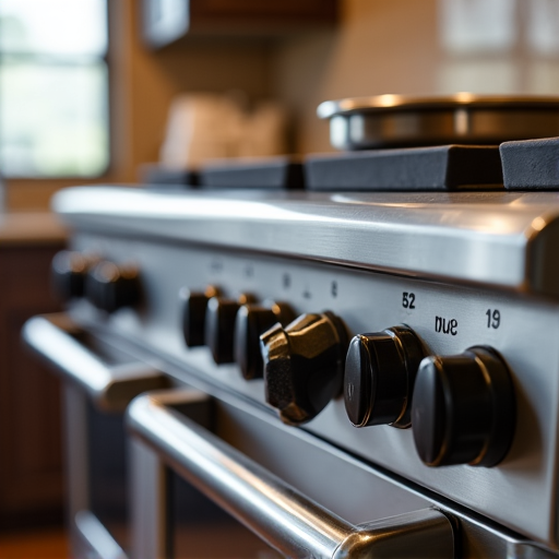 Thermador range repair in a beautiful Fair Oaks residence. Close-up of a technician expertly troubleshooting a Thermador professional range.
